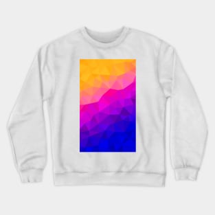 Orange to Blue Sunrise Gradient Geometric Abstract Design Crewneck Sweatshirt